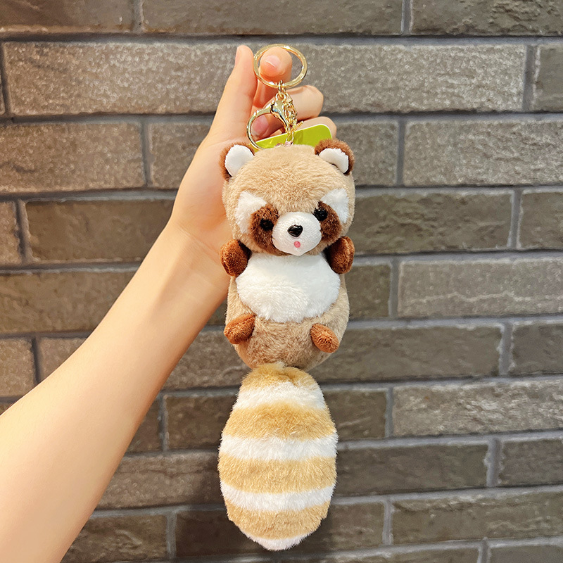 Boys And Girls Bag Accessories Doll Machine Doll  Birthday Gift Plush Toy Raccoon Plush Pendant Soft Key Chain