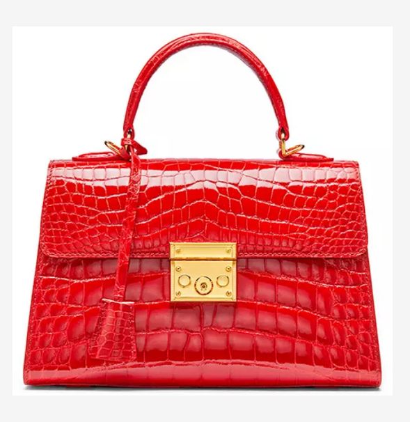 Crocodile skin leather handbags for lady, fashion crocodile leather handbag for women