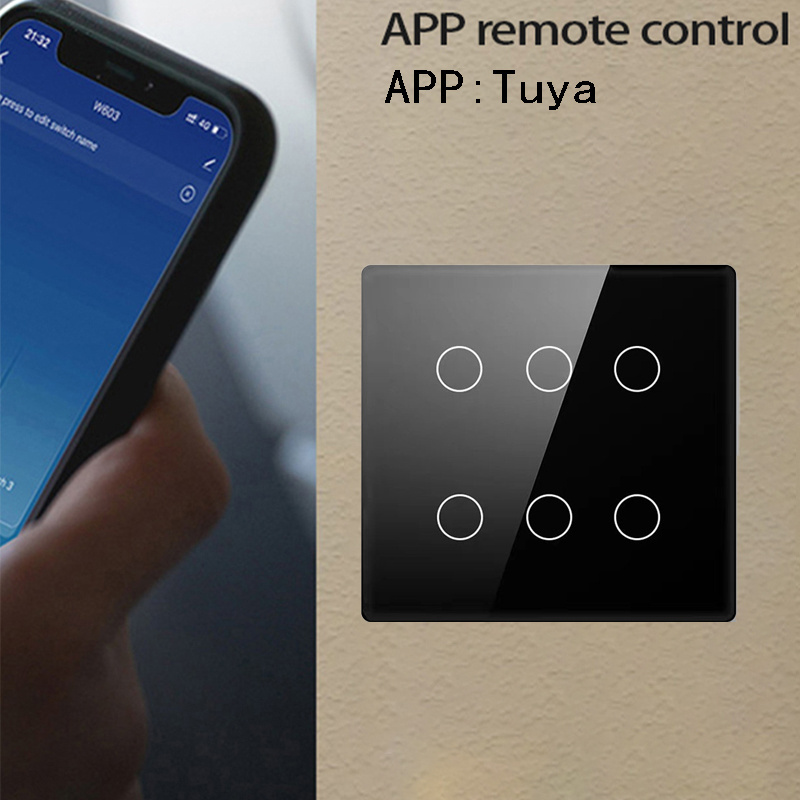 Tuya WiFi Smart Touch Switch 124 Specification Glass Panel Switch Timing On-Off Voice Control With Alexa Google