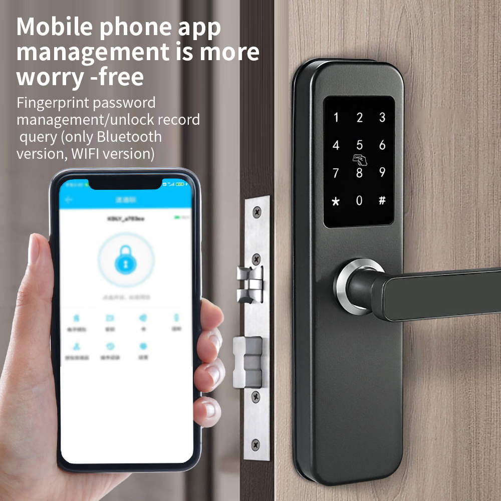 Waterproof Tuya WIFI APP Cerradura Digital Door Lock Aluminum Biometric Door Handle Keyless Smart Lock