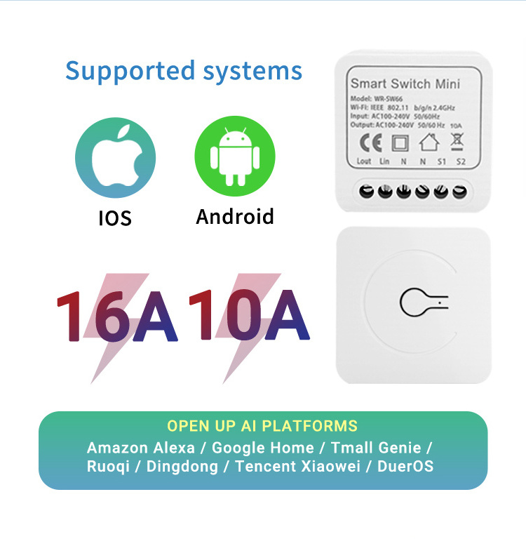 Kinetic Wireless Switches Interruptor Wifi Smart Switch Wifi Smart Dimmer Switch Suitable For All Kinds Of Family