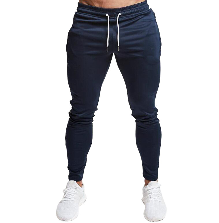 Manufacture custom logo sportswear high elastic cuffs tapered cotton men athletic sports fitness gym joggers with zipper pocket