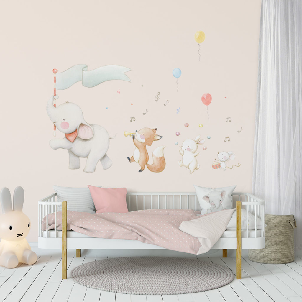 Custom Coloful Waterproof Removable PVC Stickers Forest Animals Kids Room Wall Art Playroom Nursery wall decor Stickers