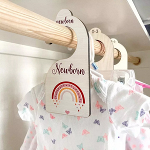 Custom Carve Printable Wooden Clothes Organizers Baby Closet Dividers Size Newborn Hanger Sign Baby Closet Wardrobe Dividers