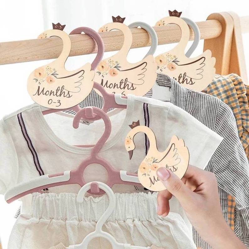 Customized Wooden Sign Baby Closet Size Newborn Gift Hanger Nursery Clothes Organizers  Baby Closet Wardrobe Dividers