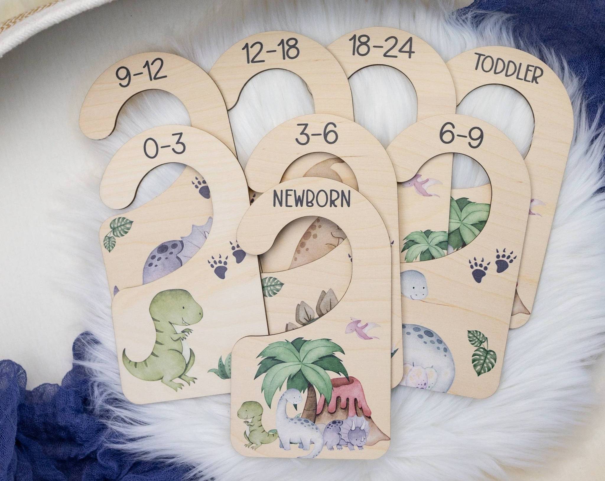 Custom Woodland animal Baby Closet Size Hanger Nursery Clothes Organizers daily necessities Baby Closet wooden Wardrobe Dividers