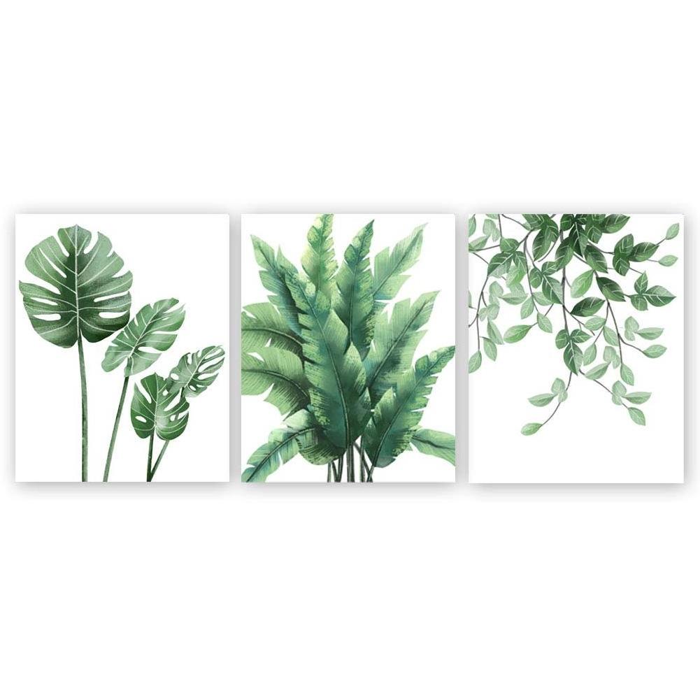 Free Sample Wall Art Plant Theme Green Leaves Art Print Canvas Herb Plant Picture For Living Room Family Decor