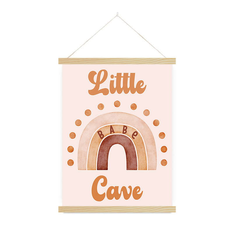 Little Babe Cave Sign Tapestry Wall Art for Toddlers Boho Baby Girl Print Nursery Wall Art Bedroom Playroom or Nursery