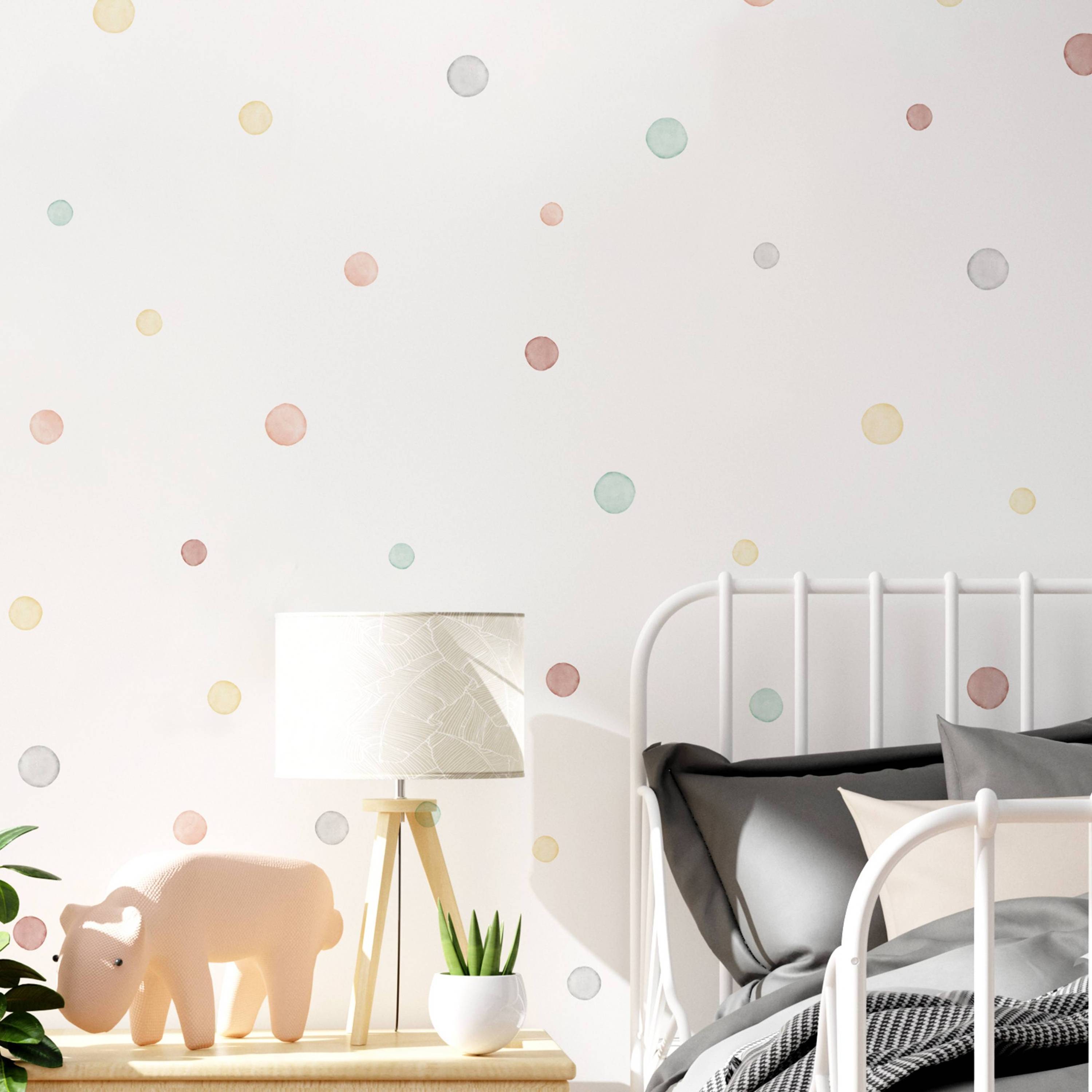 Custom Coloful Waterproof Removable PVC Stickers Polka Dot Kids Room Wall Art Playroom Nursery wall decor Stickers