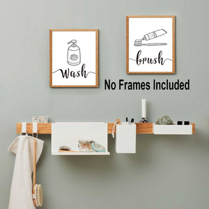 Bathroom Quote Art Print Canvas Painting Poster Modern Minimalist Lettering Wall Art For Washroom Bathroom Toilet Decor