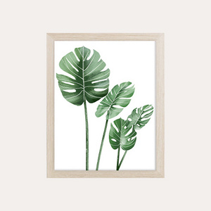 Free Sample Wall Art Plant Theme Green Leaves Art Print Canvas Herb Plant Picture For Living Room Family Decor