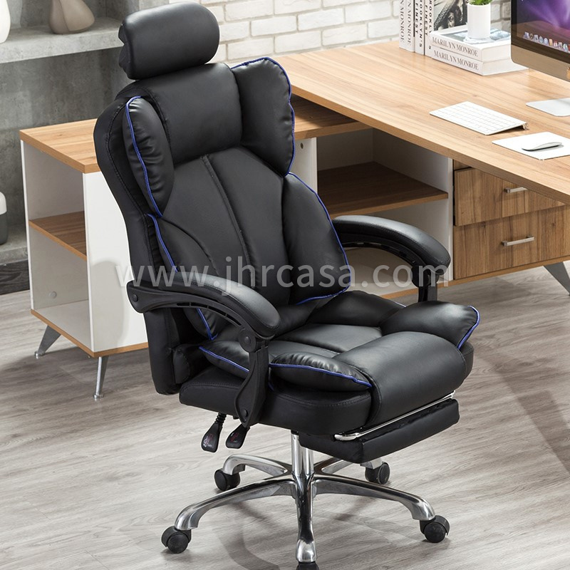 Modern Luxury White Leather Wheels Executive Office Computer Chair Ergonomic Gaming Chair