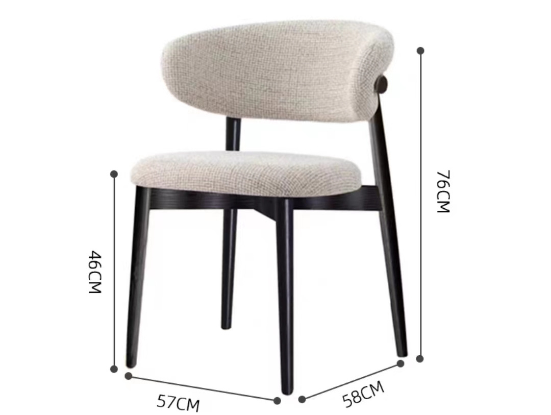 Nordic designer solid wood dining chair light luxury modern simple back chair for coffee shop leisure home cloth chair