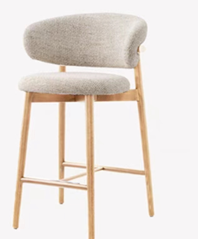 Nordic designer solid wood dining chair light luxury modern simple back chair for coffee shop leisure home cloth chair