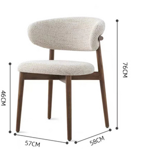 Nordic designer solid wood dining chair light luxury modern simple back chair for coffee shop leisure home cloth chair