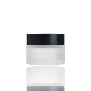 Free samples cosmetic packaging round 30g 1 oz frosted cream glass jar