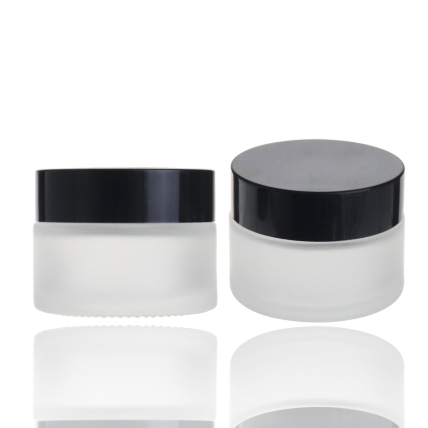 Free samples cosmetic packaging round 30g 1 oz frosted cream glass jar