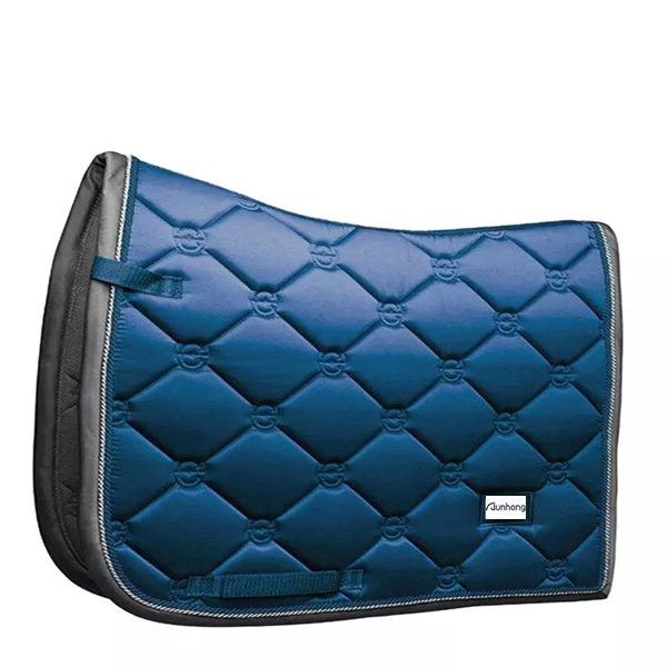 Custom Satin Fabric English Dressage Saddle Pad Blue Horse Riding Equipment Equine Equestrian Products