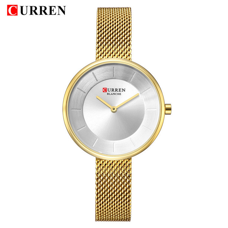 Curren 9030 Waterproof High Quality Curren Top Brand  Girls Watch Best Gift Quartz Mesh Belt Band Ladies Wrist Watch