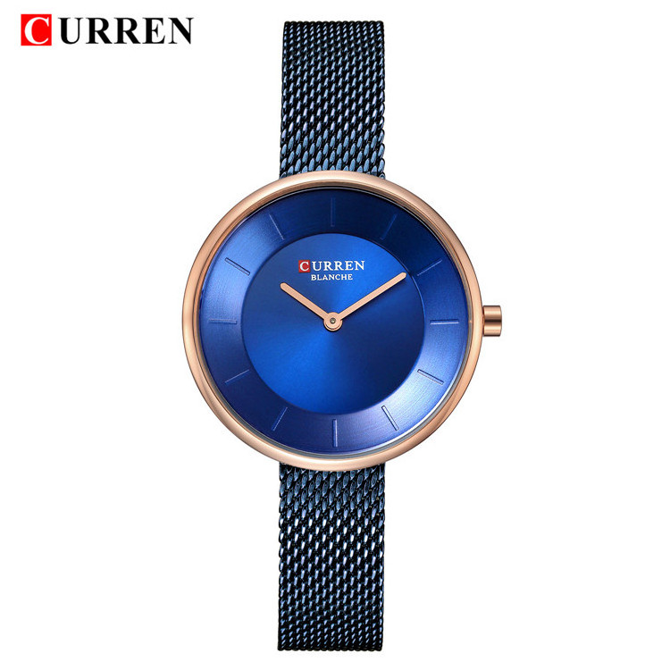 Curren 9030 Waterproof High Quality Curren Top Brand  Girls Watch Best Gift Quartz Mesh Belt Band Ladies Wrist Watch