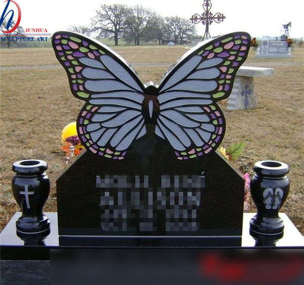 Cheap wholesale cemetery granite butterfly headstones