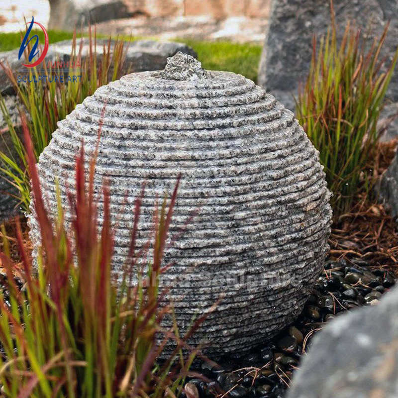 stone rock fountain  stone globe fountains garden stone water fountain