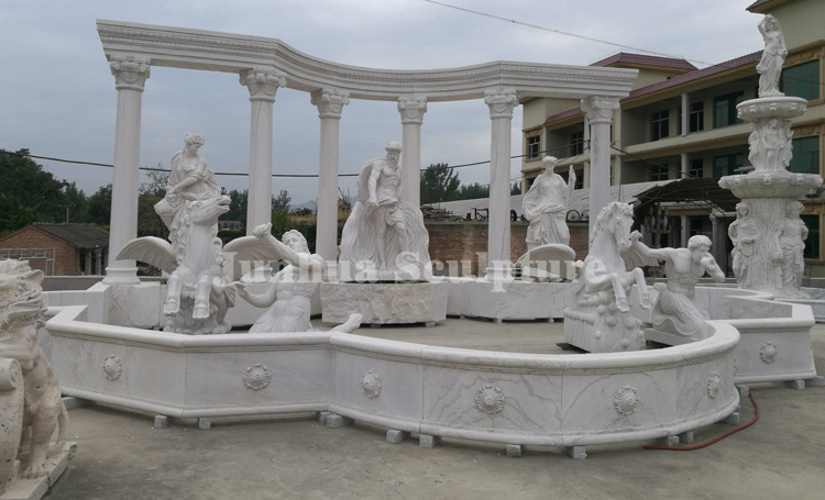 Large Marble Outdoor Water Fountain Fontana di Trevi Fountain With Statues Sale