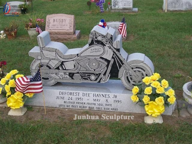 China black granite motorcycle headstone for sale