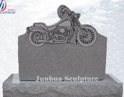 China black granite motorcycle headstone for sale