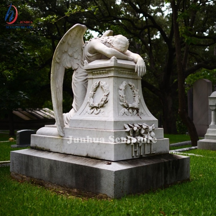 Cemetery Granite Headstone/Tombstone/Monument With Weeping Angel Wings