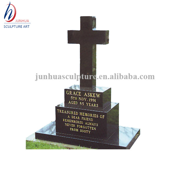 Natural Granite Cross Headstone Tombstone For Sale