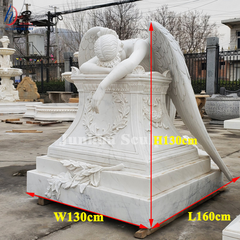 Cemetery Granite Headstone/Tombstone/Monument With Weeping Angel Wings