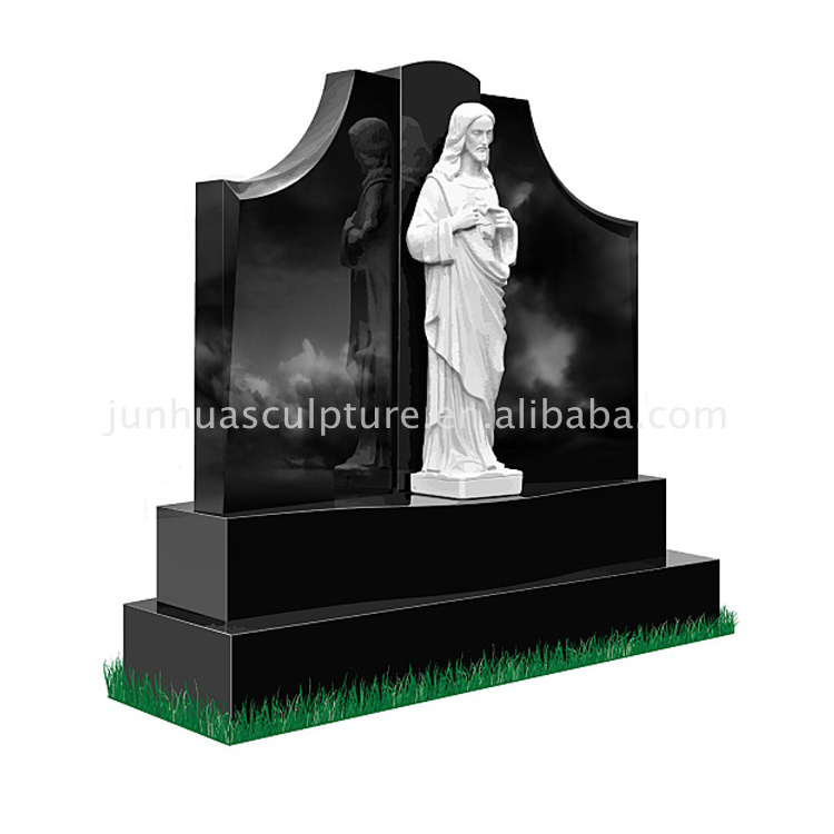 Granite Luxury Tombstone Holy Family Monument with Jesus and Mary Statue