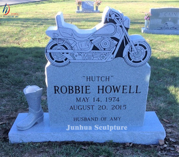 China black granite motorcycle headstone for sale