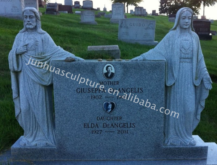 Granite Luxury Tombstone Holy Family Monument with Jesus and Mary Statue