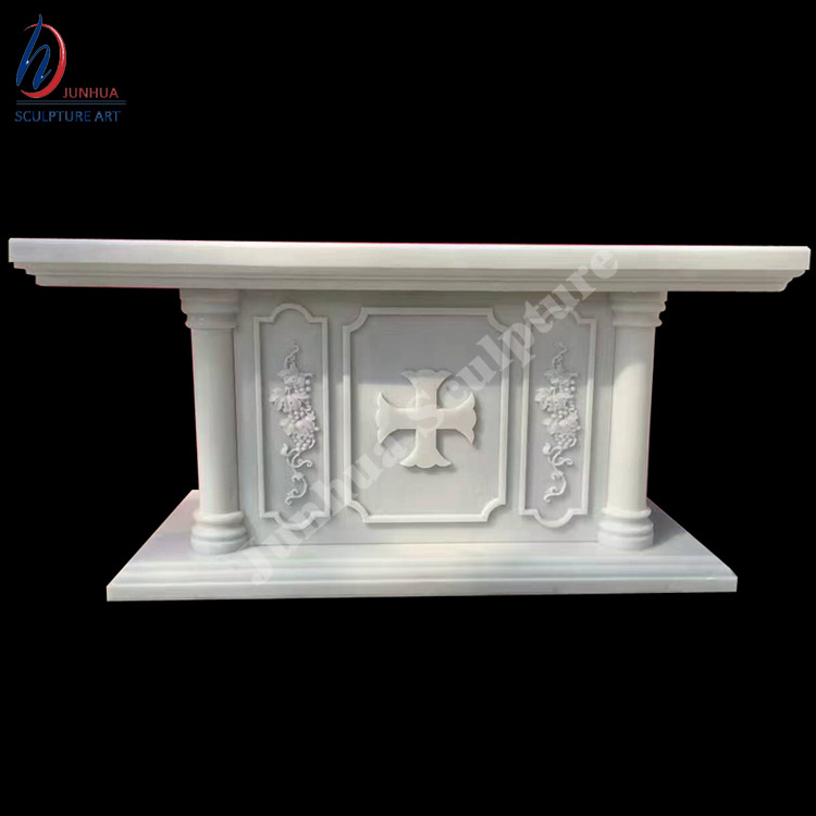 Customized White Marble Altar Table Religious Church Altar