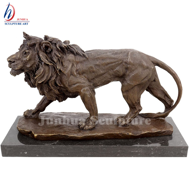 Large Outdoor Metal Bronze Squat Lion Sculptures For Sale