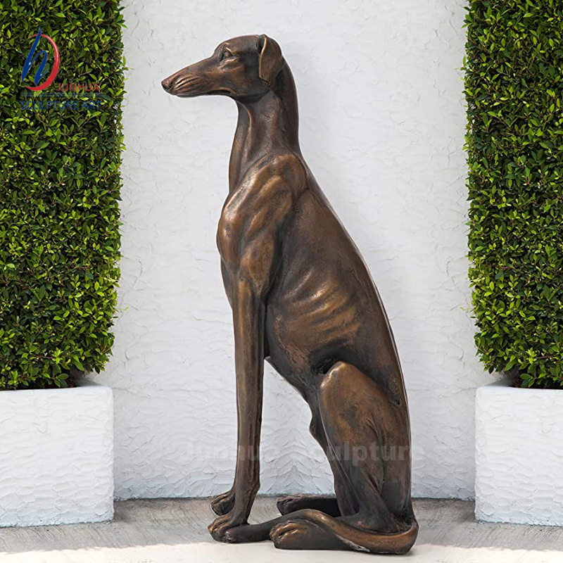 Foundry garden modern casting bronze hound sculpture dogs statues