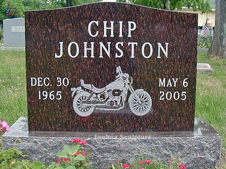 China black granite motorcycle headstone for sale