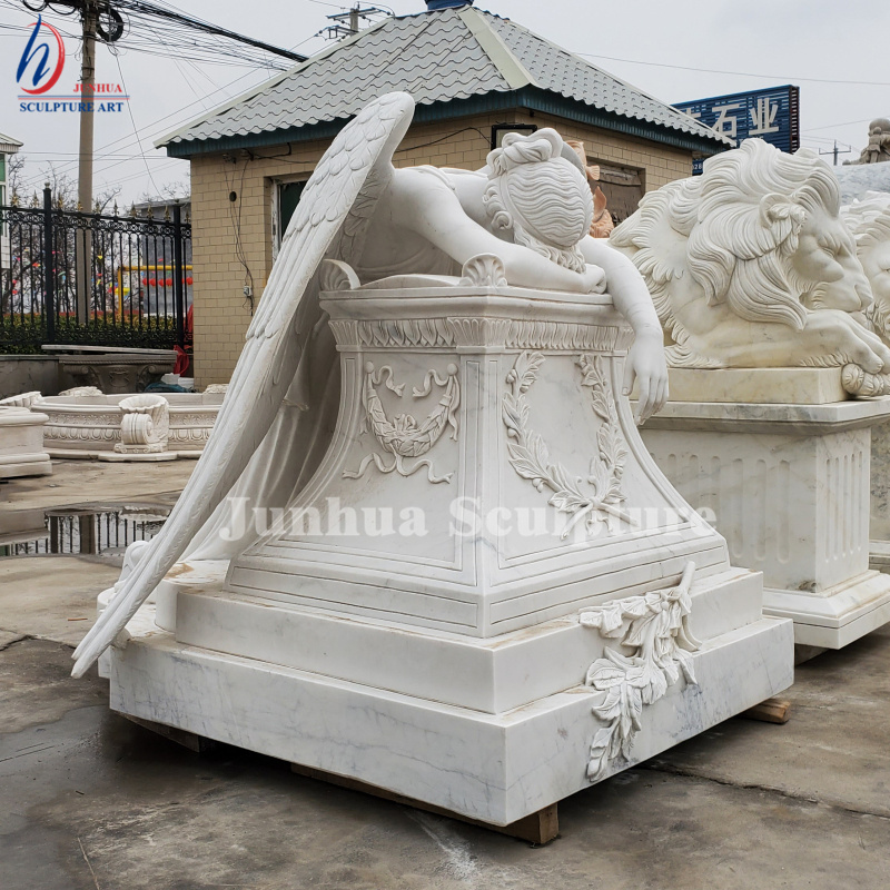 Cemetery Granite Headstone/Tombstone/Monument With Weeping Angel Wings