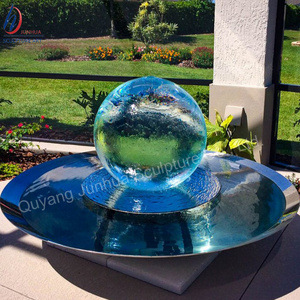 Glass Ball Water Fountain With Stainless Steel Base Water Fountain