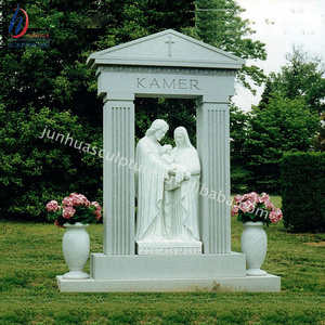 Granite Luxury Tombstone Holy Family Monument with Jesus and Mary Statue