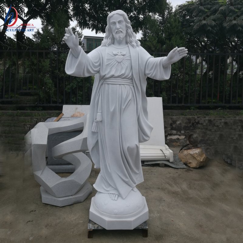 Religious Life Size White Marble Jesus Christ Statue For Church