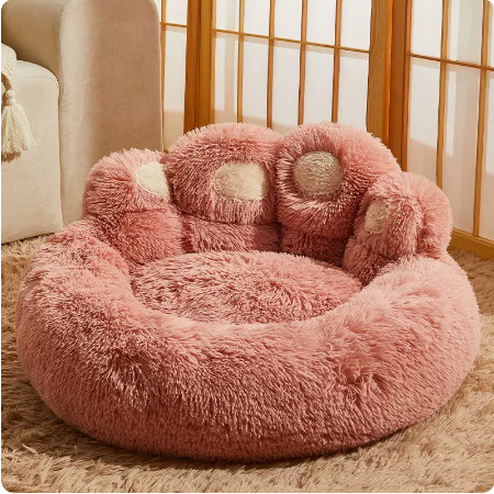 Winter Warm Thickened Pet sofa bed Removable and washable All seasons universal Paw Shape round Pet Bear paw Nest