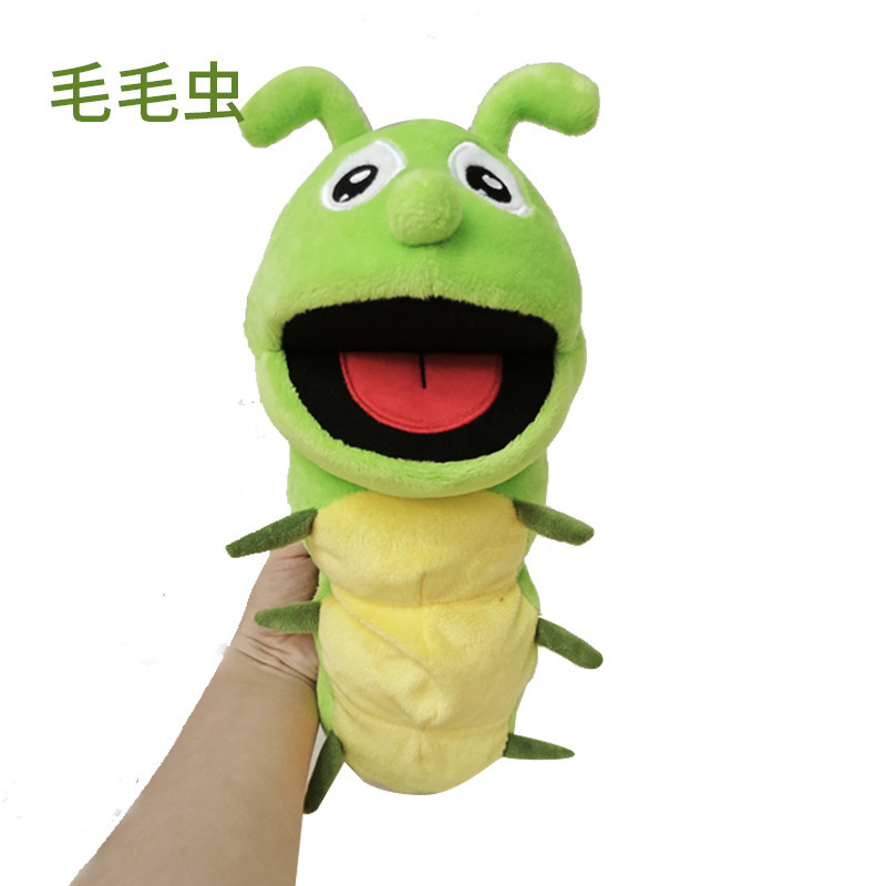 QH Wholesale Custom 40cm Cartoon Insects Series Plush Hand Puppets Stuffed Animal Soft Bee Ant Ladybird Plush Educational Toy