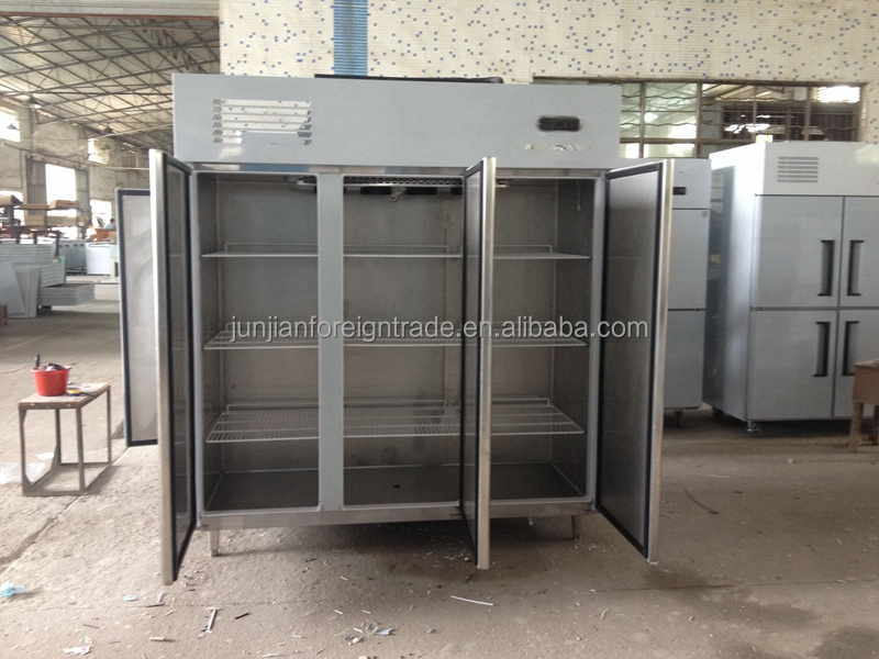 1590L guangzhou manufacturer air-cooled display vertical commercial glass freezer 3 door