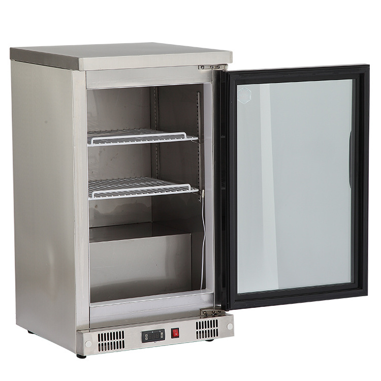 90L counter top glass door bar display mini freezer for beer