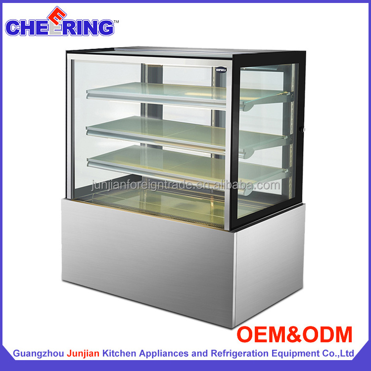 Right Angle Corner Commercial Cake Display Bread Showcase Refrigerated Bakery Display Case