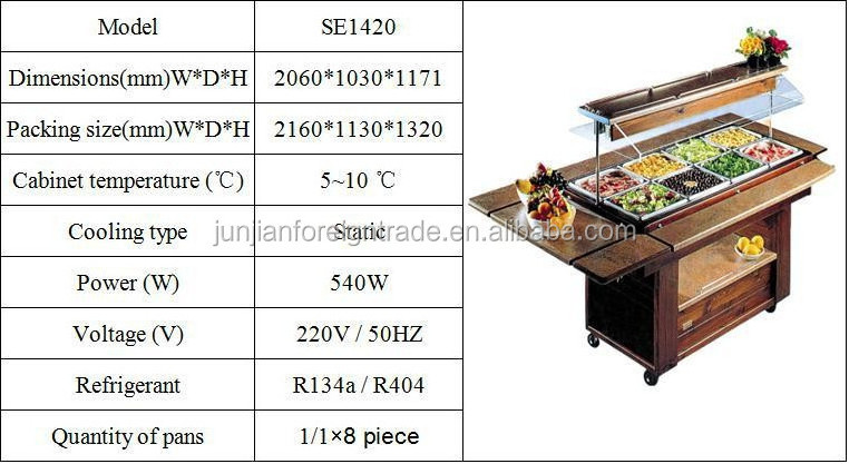 Luxury Marble Salad Bar display counter commercial refrigerator counter top salad bar cabinet,Guangzhou manufacturer