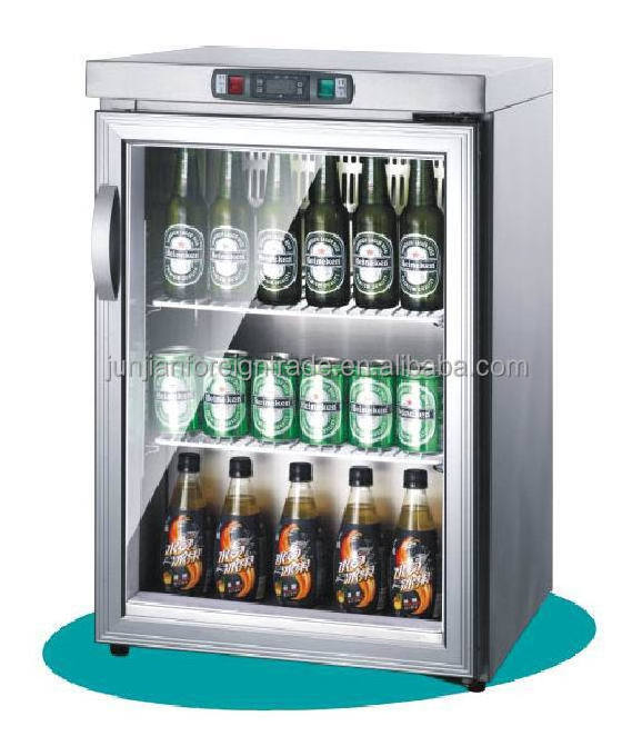 90L single temperature type OEM bar equipment stainless steel mobile mini one door table top freezer for beer